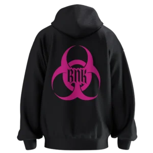 BASIC HOODIE NEON PINK LOGO