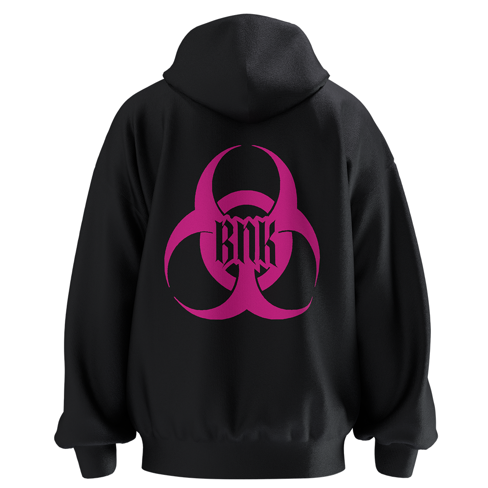 BASIC HOODIE NEON PINK LOGO